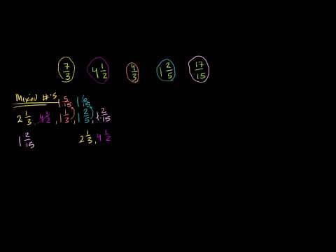 Ordering improper fractions and mixed numbers