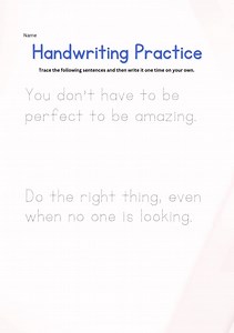Printable Handwriting Practice Worksheet for Kids – Tracing Sentences, Writing Practice PDF