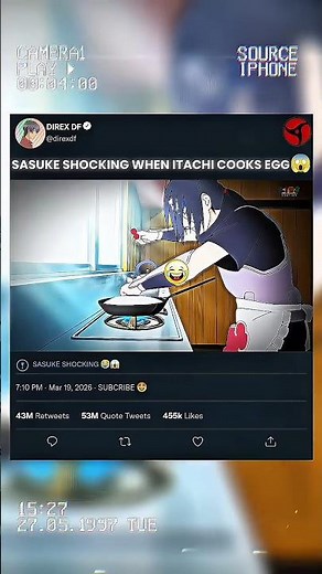 Itachi Uses Genjutsu to Cook Eggs 😳🔥”#animeedit