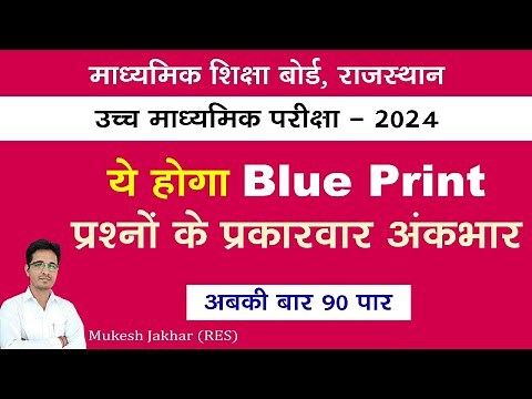 Class 12 Blue Print & Model Paper RBSE | Board Exam 2024 | ब्लू प्रिंट व मॉडल पेपर 2024