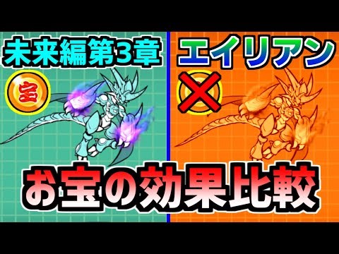 未来編のエイリアンに対するお宝の効果を比較(第3章)【にゃんこ大戦争】