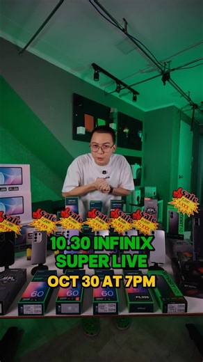 James Afante on Instagram: "Up to 50% OFF DISCOUNTS na INFINIX SMART 10, INFINIX HOT 60i, INFINIX HOT 60 PRO, INFINIX HOT 60 PRO +, INFINIX NOTE 50, INFINIX NOTE 50 PRO, INFINIX GT 30 MPL, INFINIX X PAD, INFINIX GT30 PRO THIS COMING OCTOBER 30, 7PM! CHECK OUR BROADCAST CHANNEL! #IINFINIX #InfinixSmartPhone"