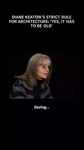 Film Discussion | Diane Keaton lays down the law about historic preservation—apparently, every building she saves *must* be old! Catch the charmingly candid... | Instagram