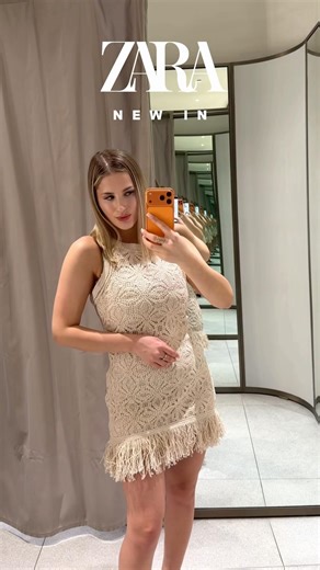 ZARA crochet dress 🤍soft & feminine ✨Code:8741/035/052. #zara #fashion #ootd #fashion #shorts