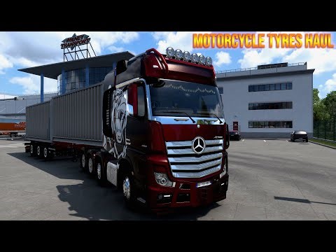 Euro Truck Simulator 2 | Mercedes Actros MP5 🚛 Hauling Motorcycle Tyres 🇫🇷 ➝ 🇱🇻 | France-Latvia