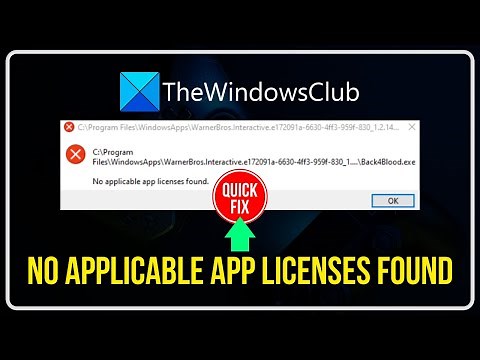 No applicable app licenses found for Xbox Game Pass