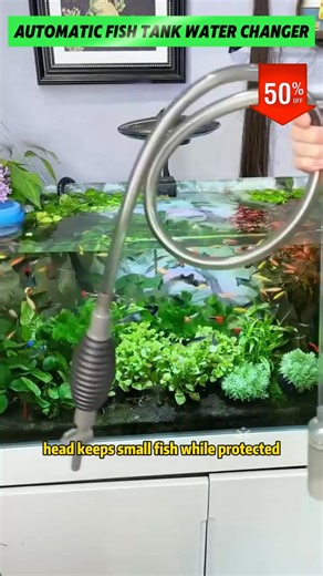 ⚡ Revolutionize Tank Cleaning! 1-Minute Aquarium Vacuum with Smart...