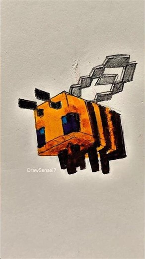 minecraft bee drawing #minecraftshorts #art #drawing #tutorial #minecraft #shorts