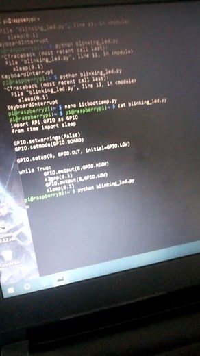 Blinking LED bulb using raspberry pie with buzzer. #IOTbootcamp #programming #python #goviral