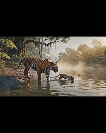"Unbelievable Showdown: Baby Lion and Mom vs DOZENS of Crocodiles! 🦁🐊 #trending #wildlife #tiger"