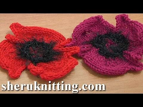Knitting Flower Patterns Tutorial 14 Free Poppy Flower to Knit