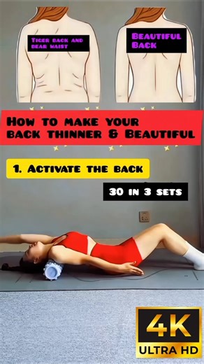 Transform Your Back: 30 Reps for a Thinner, Beautiful Back | 3 Sets - Home Workout #shorts
