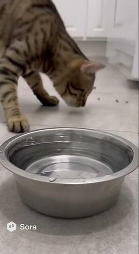 PRIME CLEANER 🧼 Cat DECIDES To Wash The Kitchen Floor With His Water Bowl! (Funny Pet Fail)