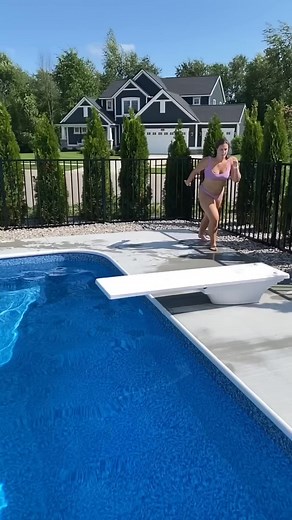 Fancy Diving Jumps off Diving Board in Pool #shorts | Michelle Kellam
