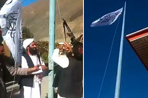 Taliban plant flag after claiming crushing victory over Lions of Panjshir