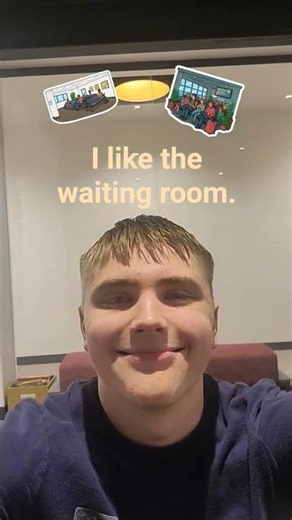 Ma in the waiting room for speech therapy.