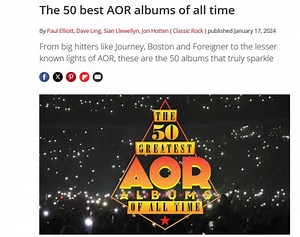 I 50 migliori dischi Aor (Adult Oriented Rock) di tutti i tempi selezionati da Louder - Ascolta la playlist del "best of"
