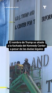11K views · 24 reactions | TRUMP-KENNEDY: El Centro John F. Kennedy para las Artes Escénicas en Washington lució un nuevo nombre —Centro Trump-Kennedy— en la fachada del edificio el viernes, tan solo un día después de que la junta directiva, elegida por el presidente Donald Trump, votara a favor de cambiar el nombre de la institución cultural #trump #kennedy #telemundolasvegas | TELEMUNDO LAS VEGAS | Facebook