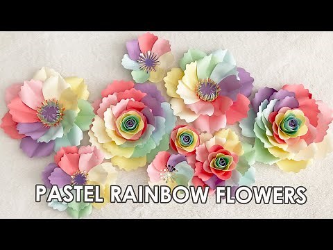 DIY Pastel Color Rainbow Paper Flowers | Paper Flower Tutorial | Unicorn Flowers