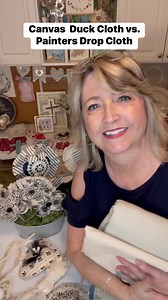 Canvas Duck Cloth vs Painters Drop Cloth. Which one do I like better? Hop over to DiyDreaming on FB for lots of informative & fun crafting tutorials. DiyDreaming with Hiedi Scott | DiyDreaming