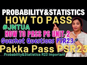 How to Pass JNTUA Probability Statistics R23 || Probability Statistics Most important Questions ||