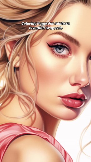 Coloring Pages For Adults In Beautiful Grayscale. High Fashion Hairstyles And Makeup. #coloringpages #coloringpagesforadults #grayscalecoloring #hairstyles #makeup #fashion