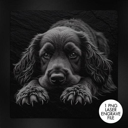Cocker Spaniel Dog Laser Engraving PNG, Slate Engraving PNG, Laser Burning, Laser Ready, Slate Coaster PNG, Laser Burn File, Lightburn - Etsy UK