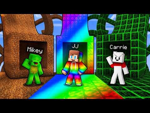 JJ vs Mikey vs Carrie: The ULTIMATE Strange Tunnel Battle in Minecraft! (Maizen)