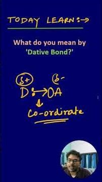 Dative Bond-The "Arrow" Bond Explained! 🏹 #Shorts #chemistry