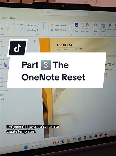 PART 3️⃣ | The OneNote Reset Let's week I talked more about section grouping, how to format within your sections, and examples of things you shouldn't do. One of my favourite features in OneNote for work productivity that does save hours is templates. Why do they save time? ✅️ creates an organization system that you can follow ✅️ notes become more searchable ✅️ you dont spend time after (or before) a meeting rearranging your notes Now are you team template or no?😅 Don't forget to head over to m