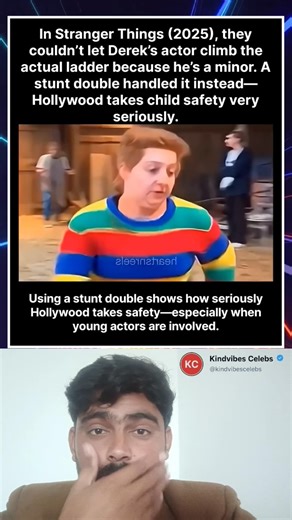 Stranger Things (2025) – Stunt Double Saves Young Actor on Ladder! 🚨