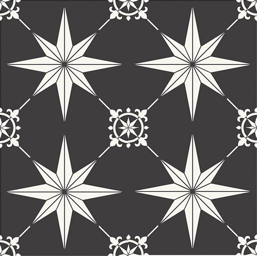 MORCART Peel and Stick Floor Tile - 20 PCS, 7.87" x 7.87" Vinyl Flooring - Waterproof Self-Adhesive Tile Sticker for Bathroom, Kitchen, Living Room, Bedroom - Black and White/Retro Floral Look
