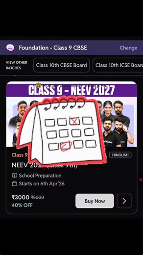 Pw Neev batch Class 9th 2027 batch Timetable | Pw Neev 2027 Batch Class Schedule #pw