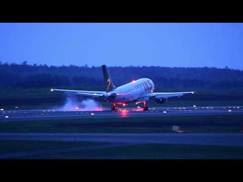 Airbus A310 Landing at Dusk