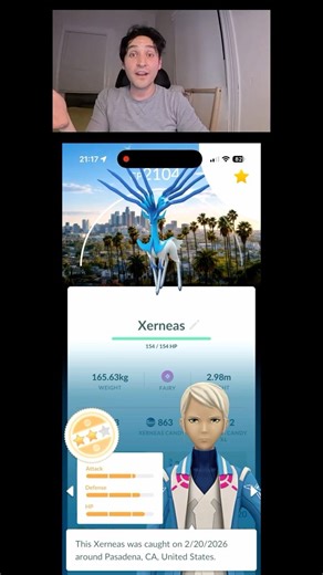 Shiny Xerneas with LA Background