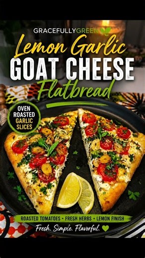 Tonight's dinner is my Lemon Garlic Goat Cheese 🫓