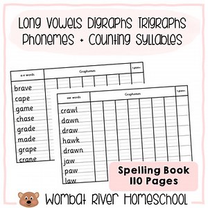 Long Vowels Digraphs Trigraphs Spelling Identifying Phonemes Counting Syllables