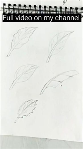 5 Easy Leaf Drawing Styles for Beginners 🥬✏️ #trending #viral #leafart #easyart