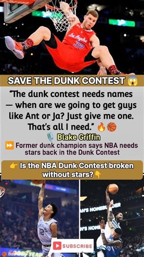 “The Dunk Contest has a problem.”😯 #nba #basketball #blakegriffin #nbaallstar #nbadunkcontest