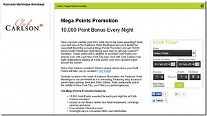 Radisson Martinique New York 10K bonus points per night rate for all 2014 – Loyalty Traveler
