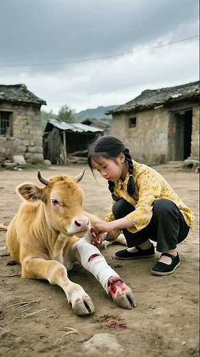 Brave Boy Rescues Baby Cow Falling from Mountain 🐄👦 | Emotional Animal Rescue Story#cow