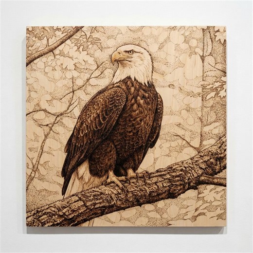 Handmade Wood Burning Bald Eagle Portrait | Rustic Wildlife Pyrography Decor | Cabin Wall Accent - Etsy