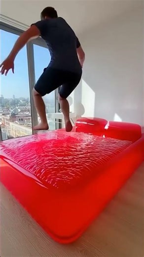 A guy falls through a window. AI video.