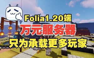 四万元服务器搭配Folia端！只为承载更多玩家！点一个赞就续费一天的MC大学交友服务器来了！