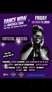 🔥THE DANCE NOW AMERICA TOUR Friday October 17th, 8 PM SEMINOLE HARD ROCK LIVE, Hollywood FL 🎟️tickets https://bit.ly/3HZTHeL #dancenowamericatour #gypsywoman #dancemusiclive #crystalwaters @dancenowamericatour #DanceMusicLive #Lockin #Onestage #Oneunforgettablenight #nenemusik #haddaway #corona #realmccoy #jennyberggren #labouche #daisydee #ultranate #jocelynenriquez #turbob #cecepeniston @topfans Crystal Waters Pitch Control Marketing, Inc. Spectrum Talent Agency | Crystal Waters