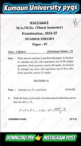Number theory | MSc 3rd semester| Kumaun University| pyqs#exam #pyqs #dsstudy guide