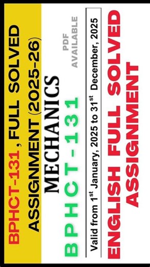 Full Solved Assignment BPHCT-131 #assignment #ignou #bscg link in the comment.