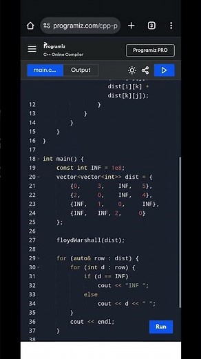 Floyd Warshall Algorithm | All Pairs Shortest Path in C++ | Graph with Negative Weights