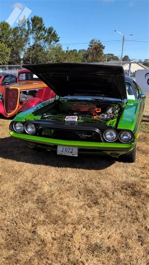 1972 Dodge Challenger in Sublime Green at Berwick Car Show 2025 - Pure American Muscle This stunning 1972 Dodge Challenger in iconic Sublime Green was a showstopper at the Berwick Car Show 2025. Beautifully restored Mopar classic. Pure American muscle. What's your favorite Mopar color? Drop a 💚 for Sublime Green! #dodgechallenger #sublimegreen #musclecar #mopar #carshow | Nova Scotia Car Shows