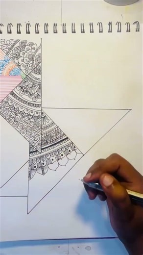 Mandala Zentangle Drawing Step by Step | Easy Mandala Art for Beginners #shorts
